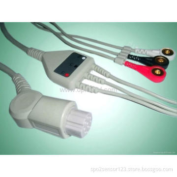 Datex one piece 3-lead ECG Cable with leadwires
